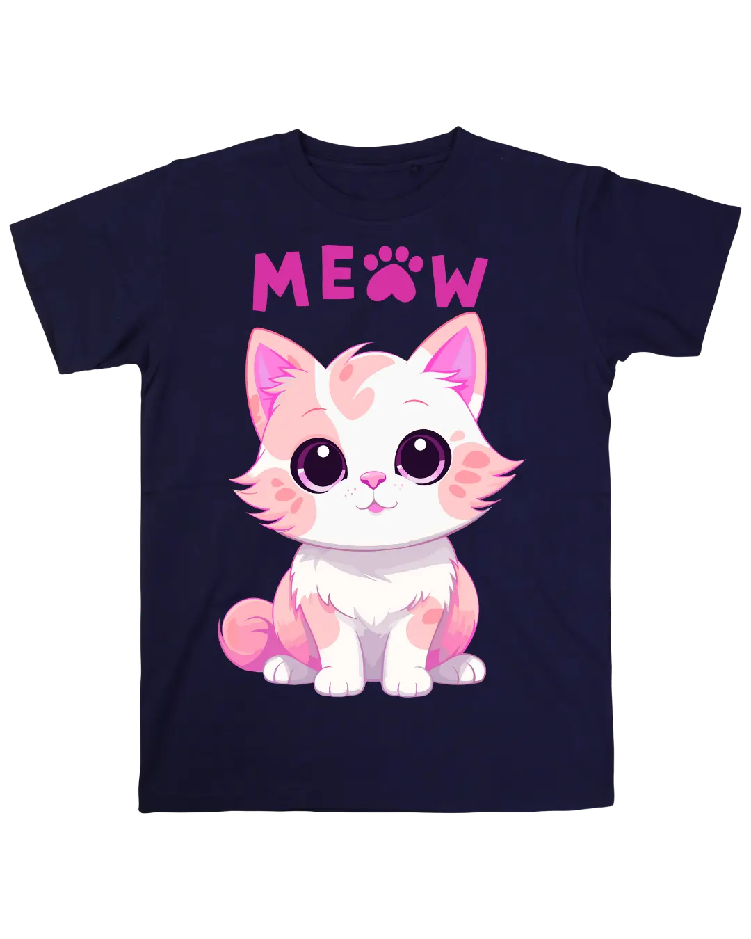 Kids T-shirt | Meow | Signature Tees | White Black Navy Blue | Girls T shirt