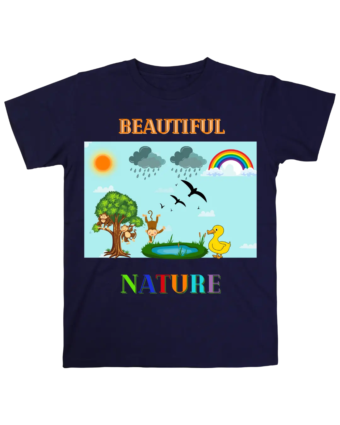 Kids T-shirt | Beautiful Nature | Signature Tees | white black navy Blue Red | Girls T shirt | Beautiful Nature