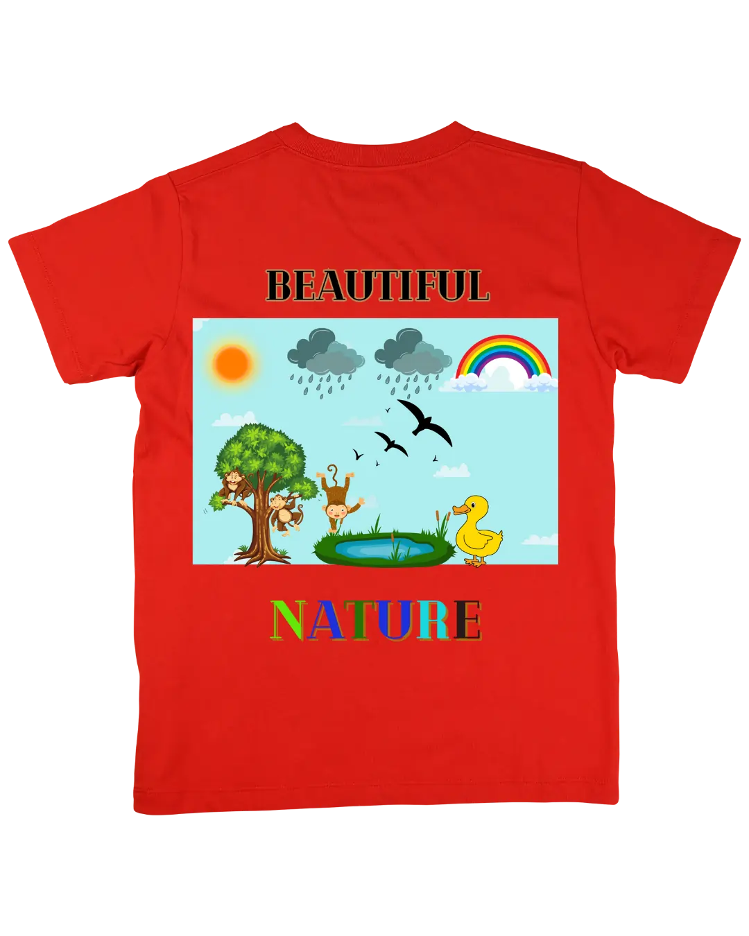 Kids T-shirt | Beautiful Nature | Signature Tees | white black navy Blue Red | Girls T shirt | Beautiful Nature