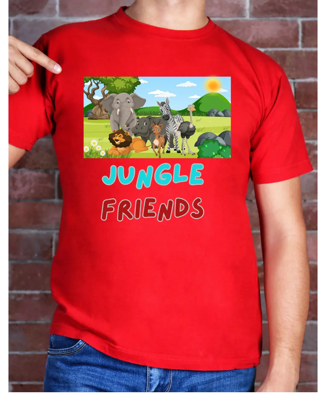 Jungle Friends | Boys | Kids T-shirt | Signature Tees | White Black Navy Blue Red | Kids T shirt | Jungle Friends