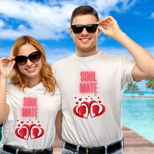 Signature Tees | Men Women Regular Fit T-Shirt | Couple tshirt | couple soulmate | Valentine Couple