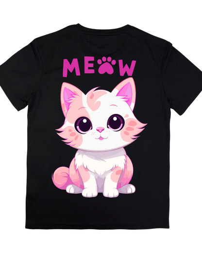 Kids T-shirt | Meow | Signature Tees | White Black Navy Blue | Girls T shirt