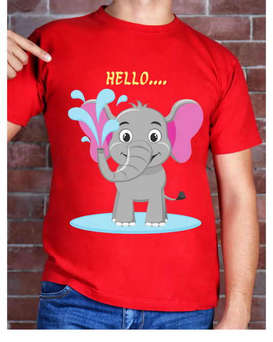 Hello | Elephant | Kids T-shirt | Signature Tees | Elephant hello