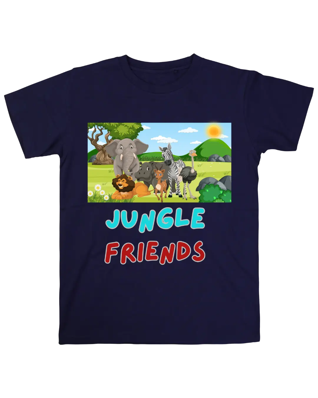Jungle Friends | Boys | Kids T-shirt | Signature Tees | White Black Navy Blue Red | Kids T shirt | Jungle Friends
