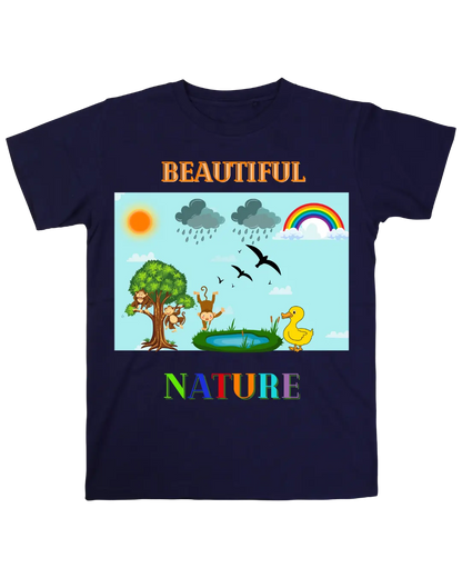 Kids T-shirt | Beautiful Nature | Signature Tees | white black navy Blue Red | Girls T shirt | Beautiful Nature