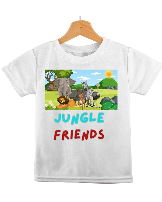 Jungle Friends | Boys | Kids T-shirt | Signature Tees | White Black Navy Blue Red | Kids T shirt | Jungle Friends
