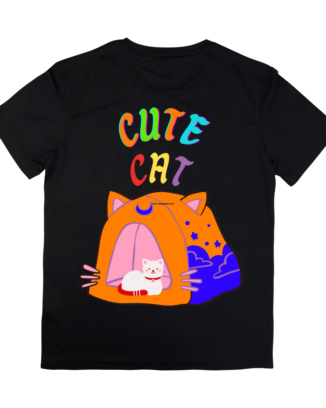 Kids T-shirt | Cute Cat | Signature Tees | white black navy Blue | Girls T shirt