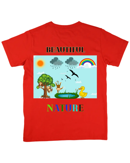 Kids T-shirt | Beautiful Nature | Signature Tees | white black navy Blue Red | Girls T shirt | Beautiful Nature