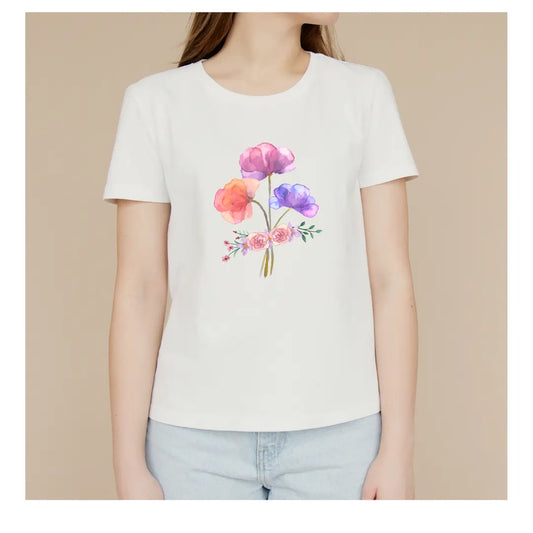 Flowers print | Girls | Women | Signature Tees | Women Regular Fit T-Shirt | Flowers print 1